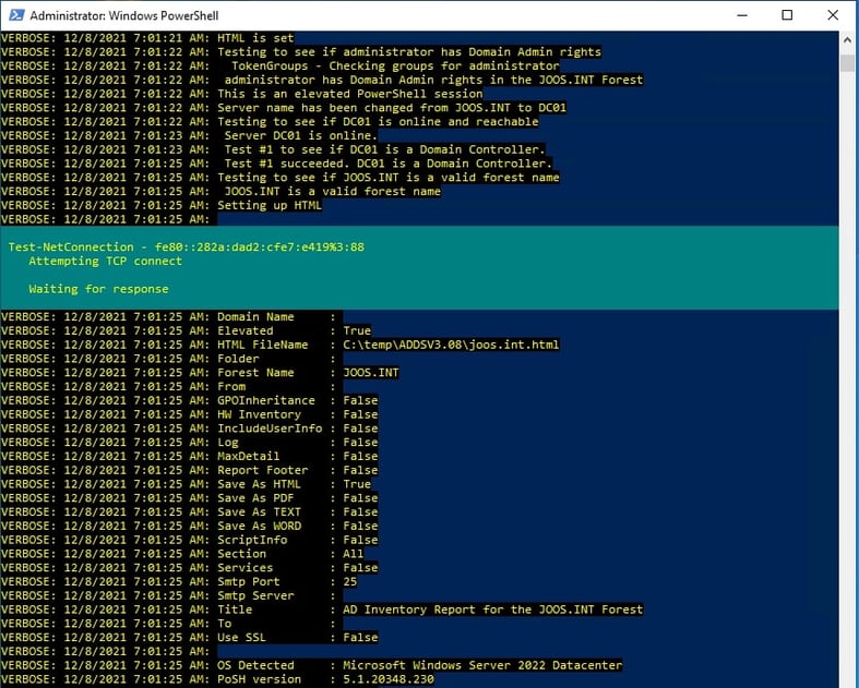 With a PowerShell script, you can also read extensive information from AD