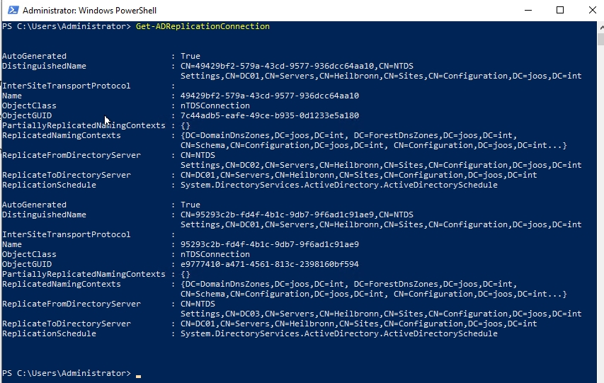 Anzeigen der Replikationsverbindungen in Active Directory