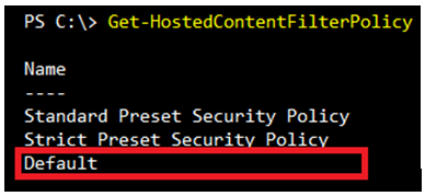 Screenshot - what is the default AntiSpam Policy?