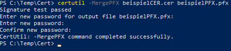 4_PFX File wurde erfolgreich erstellt