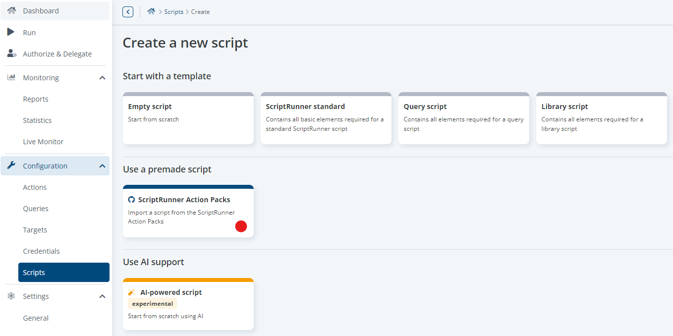 03_Auswahl zum Erstellen eines Scripts