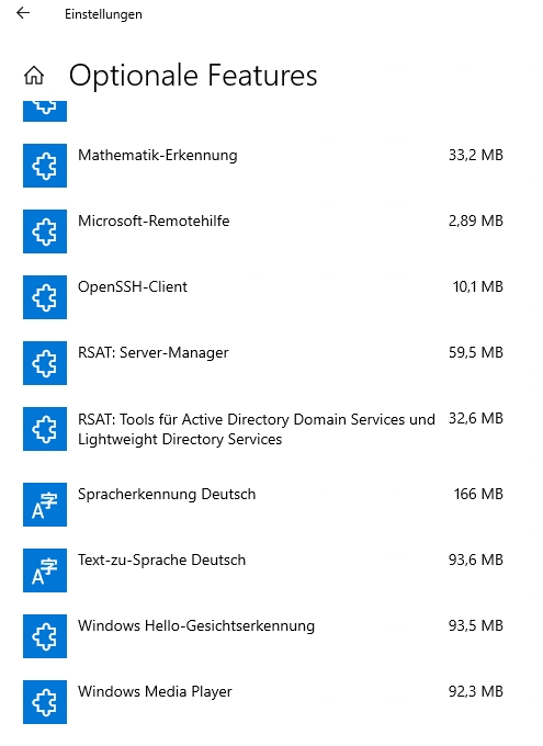 Installieren des Active Directory-Moduls für die PowerShell in Windows 10