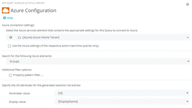 Screenshot of the Azure Configuration in the ScriptRunner Admin App. 