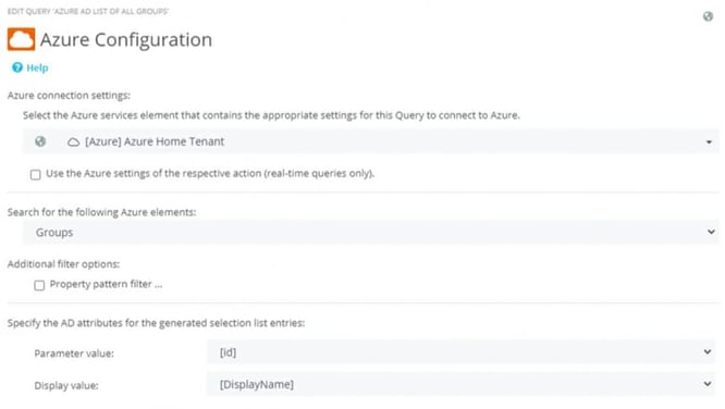 Screenshot der Azure Configuration in der ScriptRunner Admin App. 