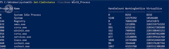 Screenshot of the PowerShell ISE displaying the output of the cmdlet 